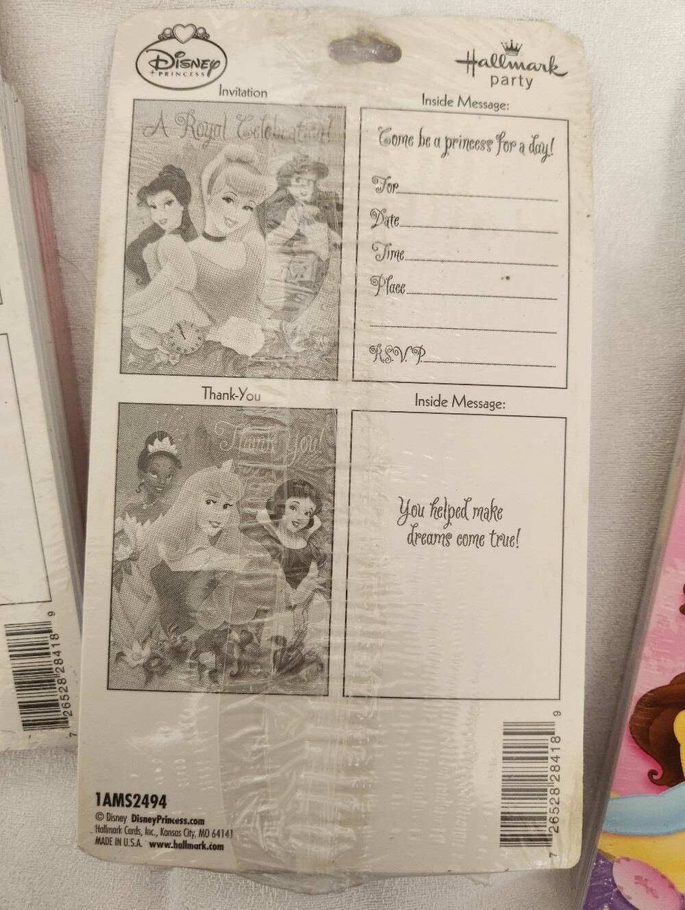 Disney Princess Pink and Purple 'A Royal Celebration' Invitations - Picture 2 of 2
